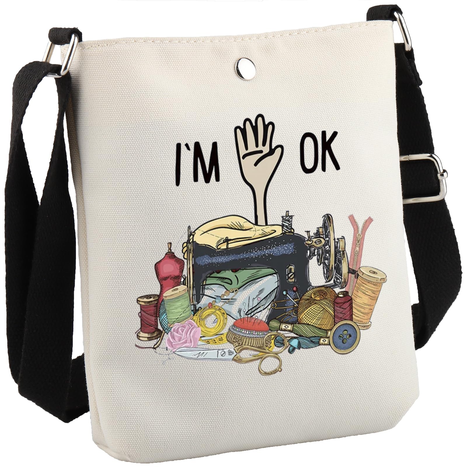 GJTIM Quilting Themed Gift Sewing Gift Sewing Storage Bag Stitching Makeup Bag For Quilters Seamstress Tailors Sewing Lovers (OK Sewing CB)