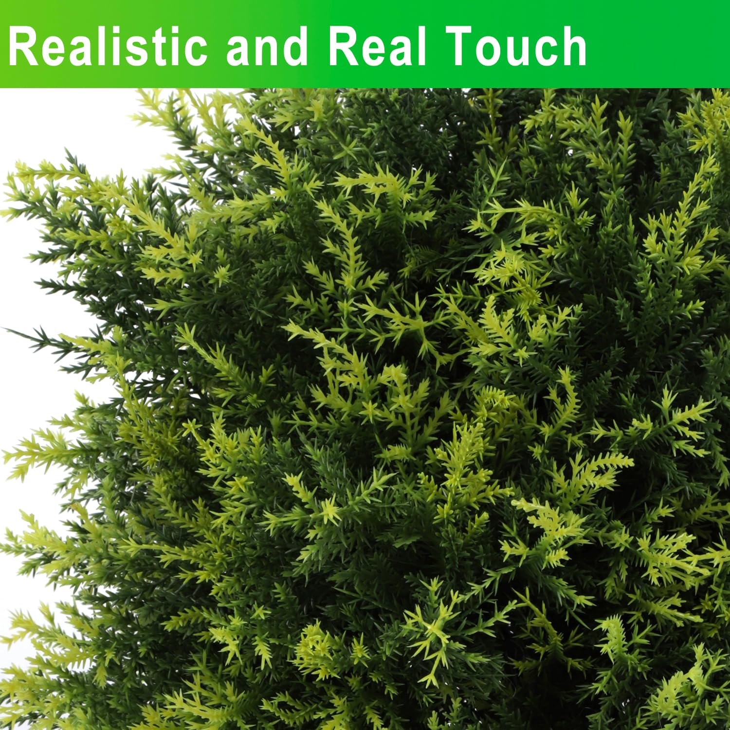 Artificial Topiary Cedar Ball Tree 20'' Fake Cedar Potted Plants Artificial Shrubs Bushes Ball Tree for Indoor Outdoor Home Garden Decor (2 Pack) Product Image 6
