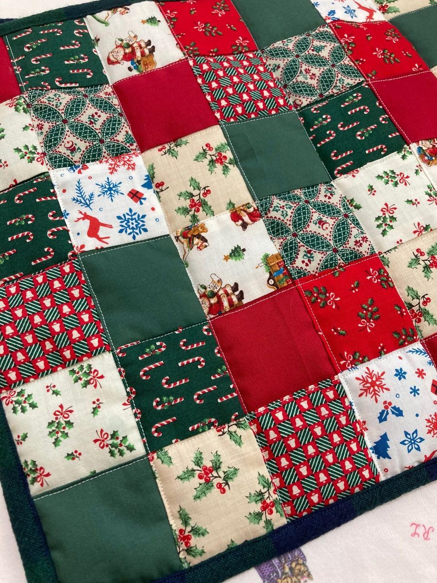 Amazon.co.jp: クリスマスパッチワークキルトマット 2点セット