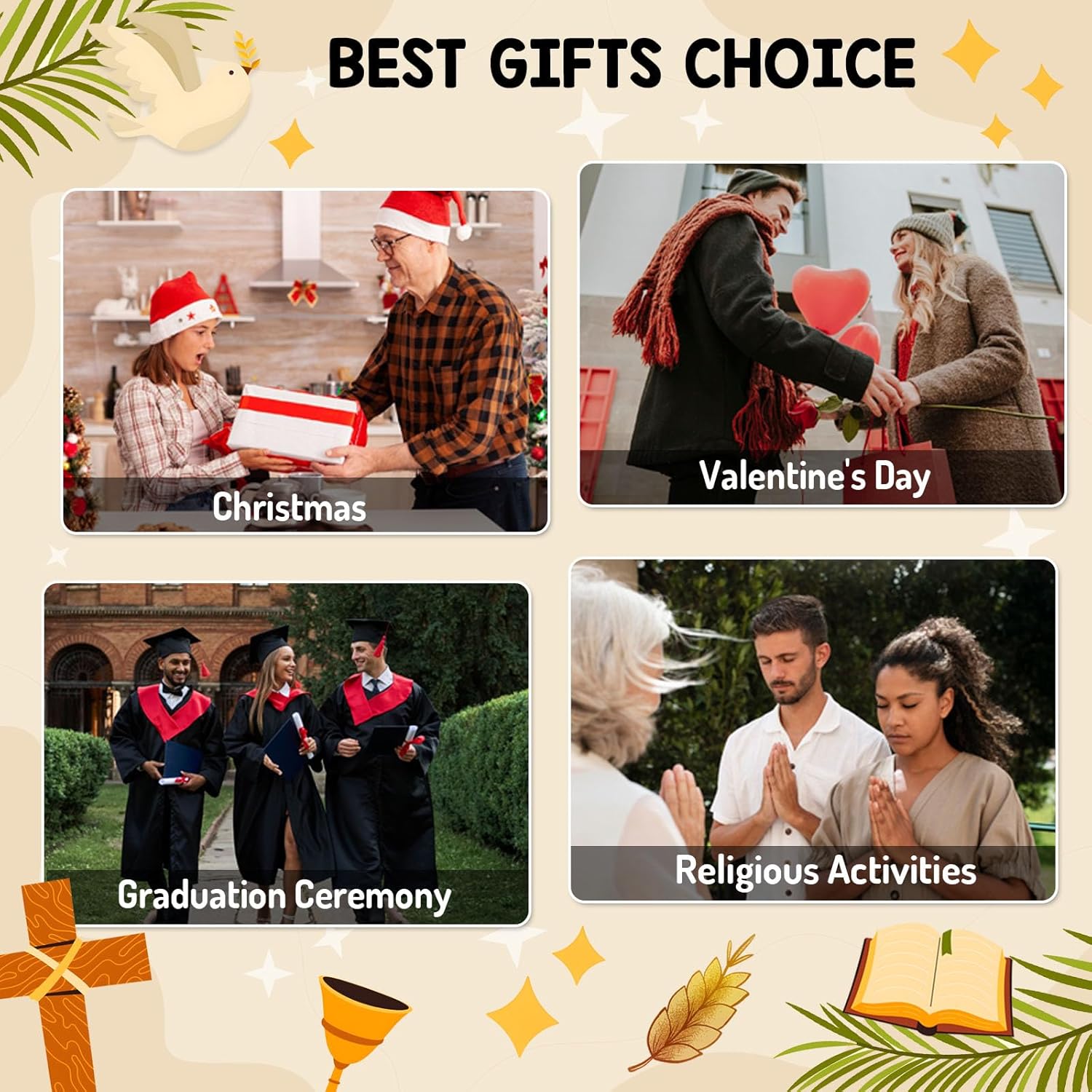 Joyline Valentines Day Keychain for Boyfriend Religious Christian Gifts for Men Women Teens Bible Verse Joshua 1:9 Cross Keychain First Communion Baptism Gifts - Image 6