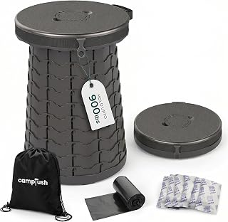 CAMPTUSH® Camping Toilet - Holds Upto 900 lbs | Foldable Portable Toilet for Adults & Kids - 19" Height Adjustable | Collapsible Outdoor Bathroom Potty with Lid for Car, Camp, Travel, RC & Hiking