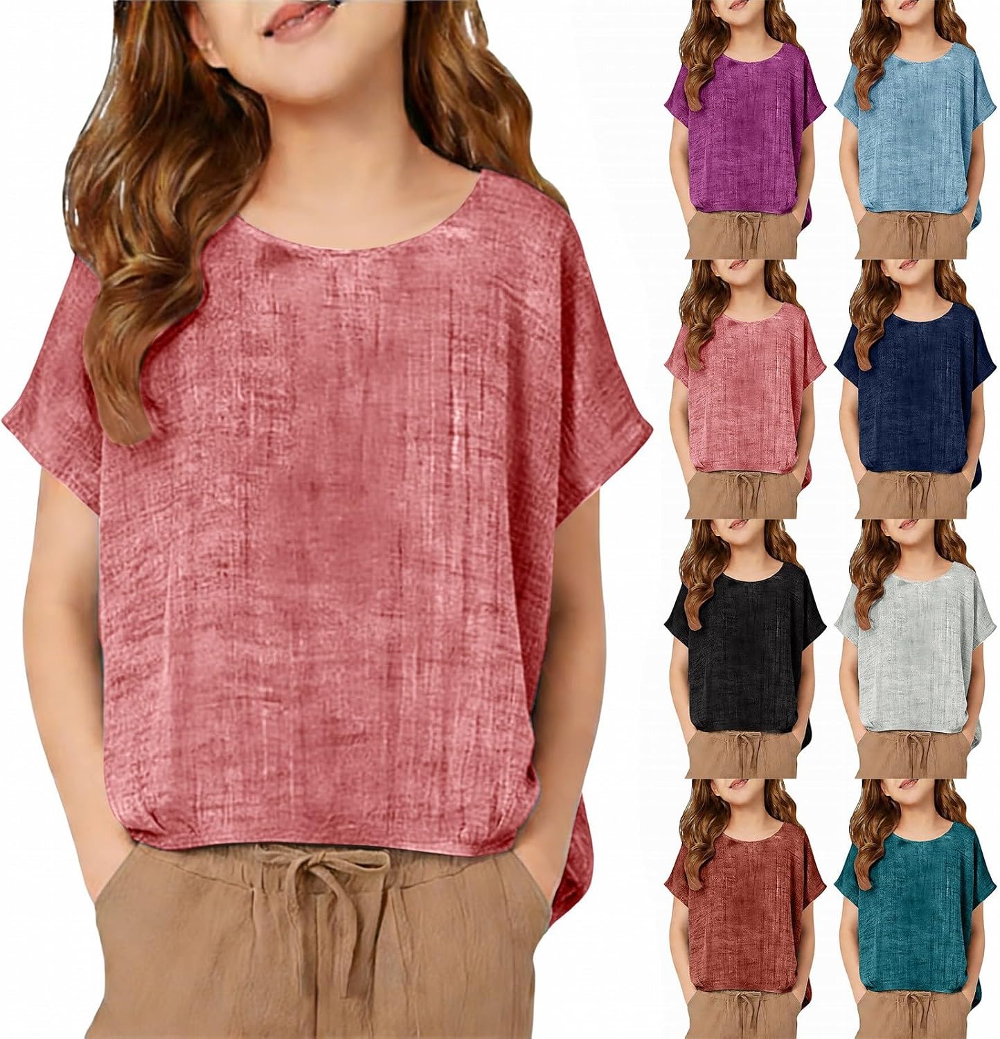 Girl's Bow Leopard Graphic Tees Short Sleeve Summer T Shirt Aesthetic Baggy Tops