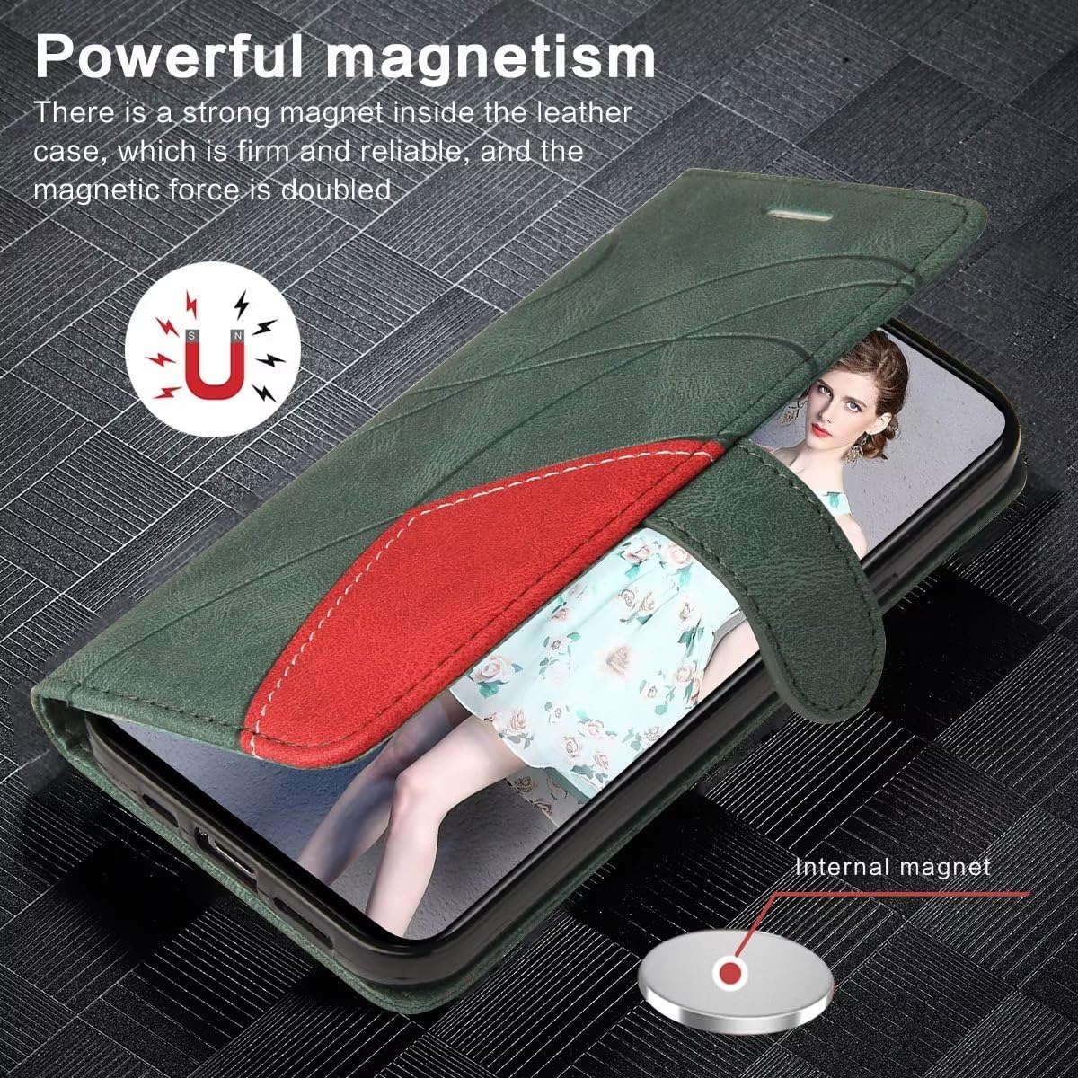 Custodia A Portafoglio Per Xiaomi 13 Lite Con Supporto E Slot Carte – Pelle PU Magnetica Verde