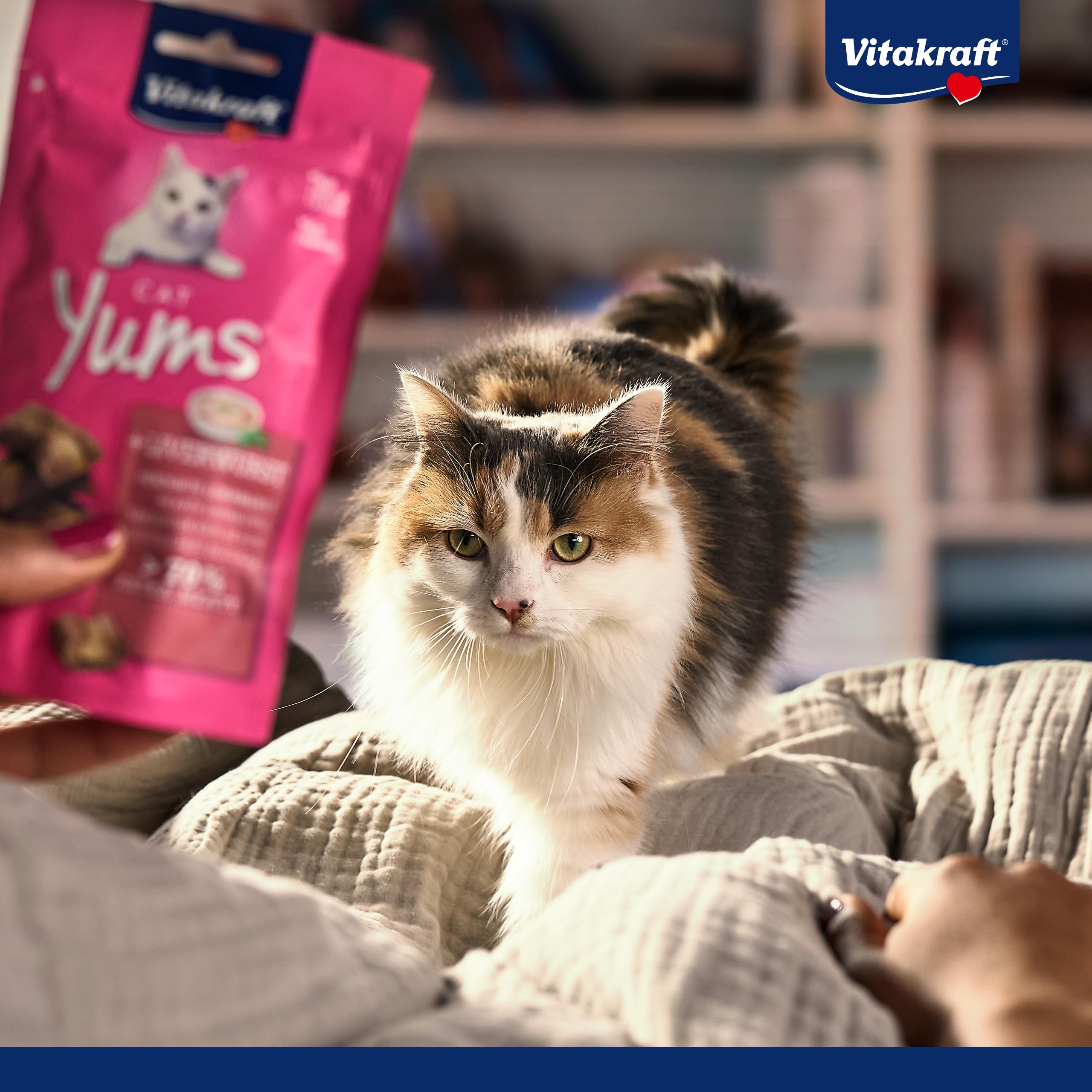 Vitakraft Cat Yums snack gatto morbido ripieno con formaggio senza zuccheri aggiunti 1x 40g