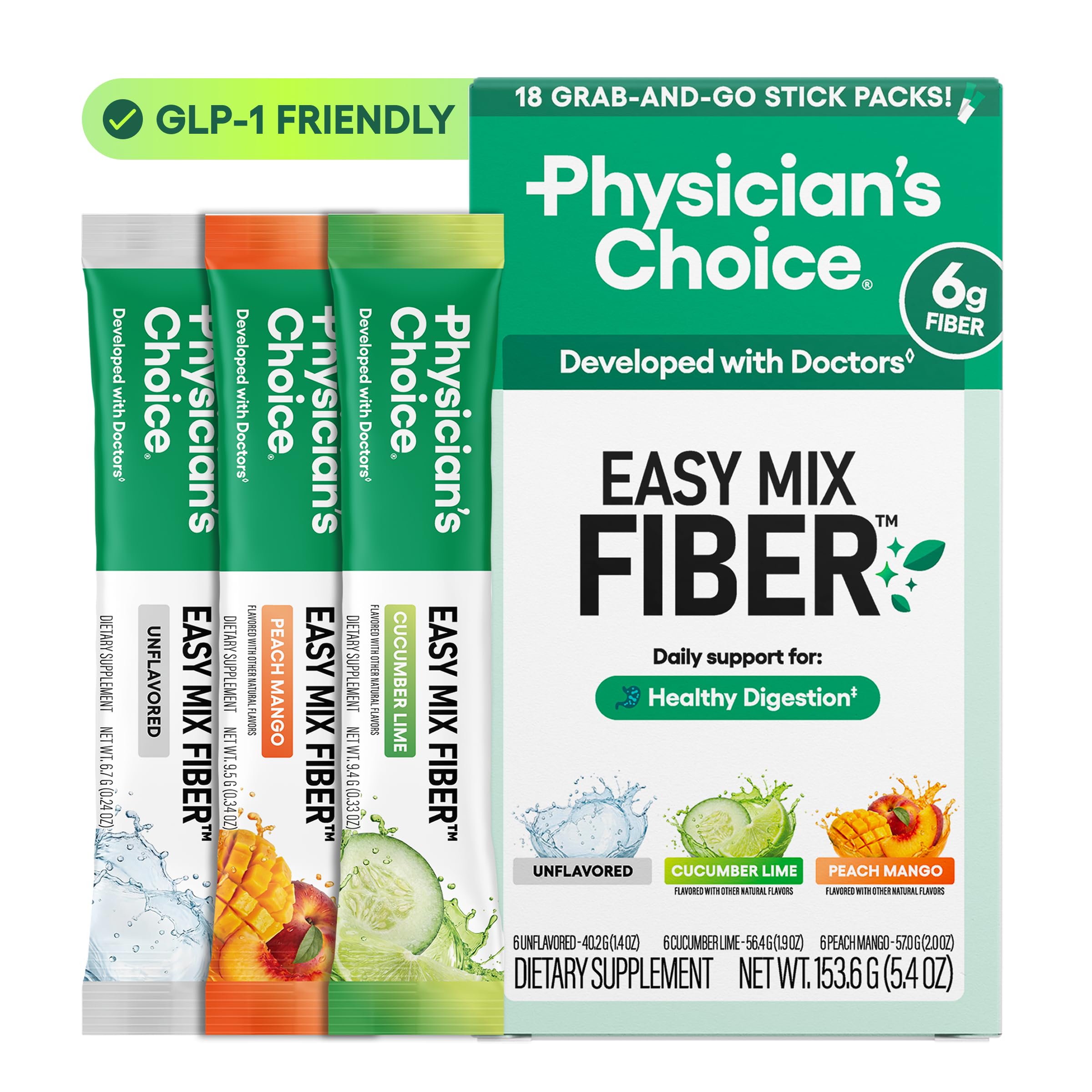 Physician's CHOICE Easy Mix Fiber for GLP-1 Support - No Grit & Sugar Free - Daily Prebiotic Soluble Fiber Powder Supplement - Digestive Health & Regularity - for Women and Men - Unflavored - 7.1oz — Amazon image 13