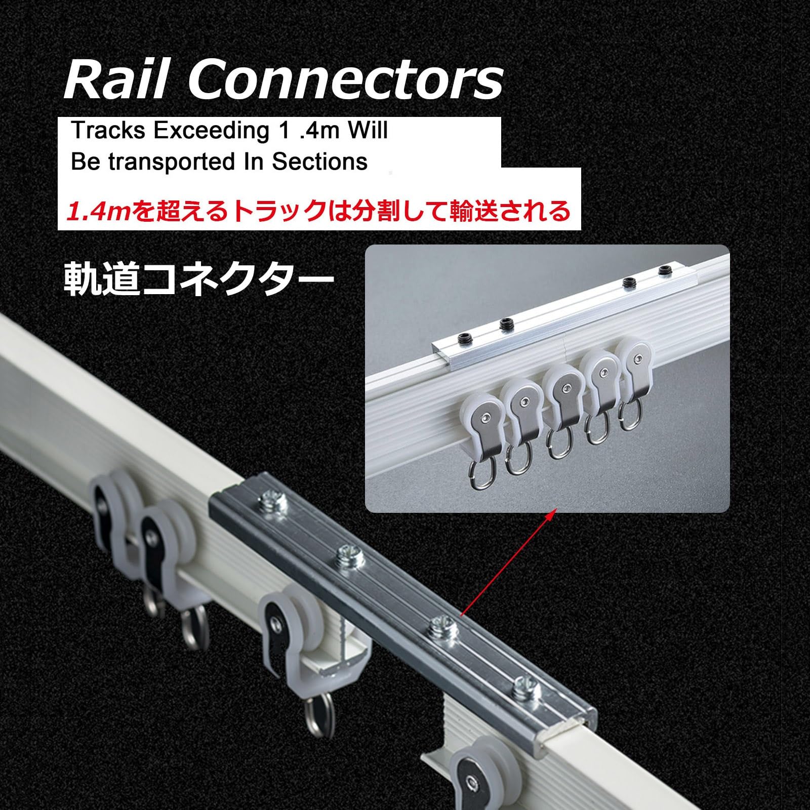 Rail de rideau incurvé en aluminium épais - Pour chambre à coucher, chambre à coucher, balcon, baie vitrée, poulie en forme de U, montage mural ou au plafond