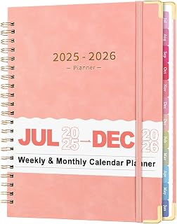 8.5" x 11" Academic Planner 2025-2026: July 2025 - June 2026 |Monthly Weekly Daily Hardcover | Teacher Student School Office Organizer with Tabs & Storage (Pink)