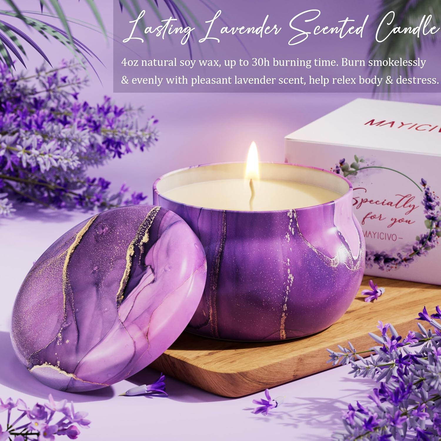 Birthday Gifts for Women Friendship, Rose Relaxing Spa Gifts Basket for Women Self Care Gifts Thank You Gifts Bath Set Mothers Day Gifts for Mom Her Sister Friend Wife Grandma Teacher Nurse Graduation(Lavender)