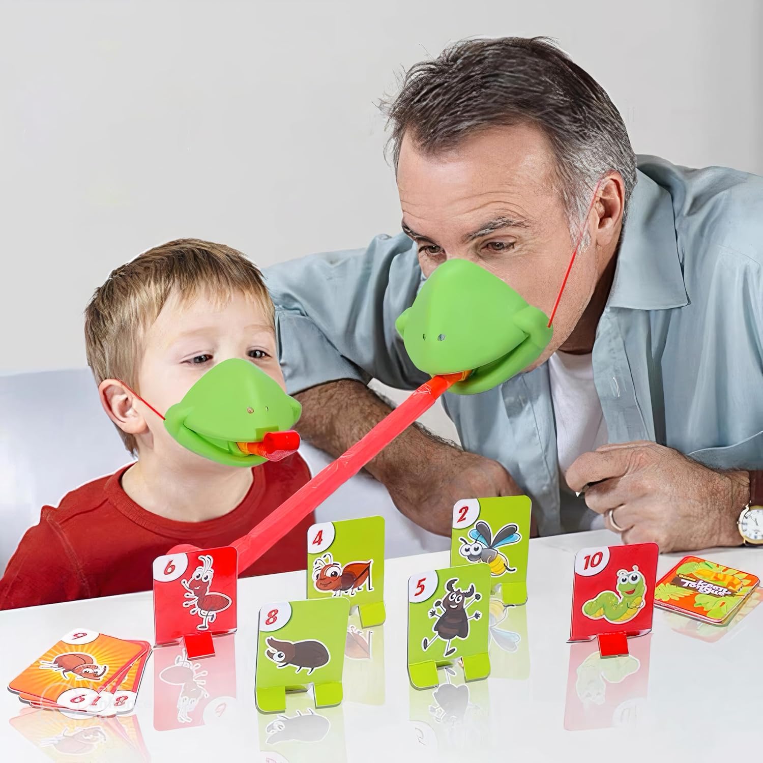 Frog Tongue Mask Set - Blow Tongue Game, Multiplayer Party Game (8-Pack Masks)