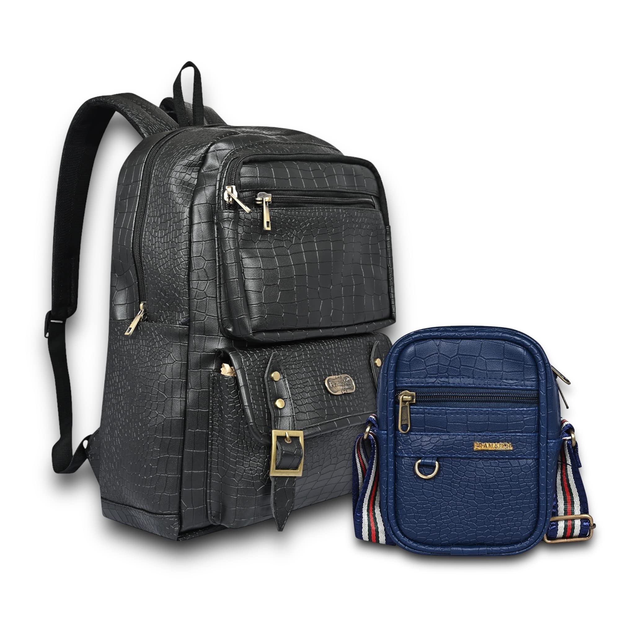 See full amazon price history chart for Pramadda Pure Luxury 29L Casual Italia Vegan Leather Croco Backpack for Men and Women |Fancy College Office Travel| Premium 15.6 Laptop Bag | with Mini Messenger Bag 6L | Corporate Birthday Gifts. Pramadda Pure Luxury 29L Casual Italia Vegan Leather Croco Backpack for Men and Women |Fancy College Office Travel| Premium 15.6 Laptop Bag | with Mini Messenger Bag 6L | Corporate Birthday Gifts. (B0C2KL86W4) Amazon Price History, Amazon Price Tracker