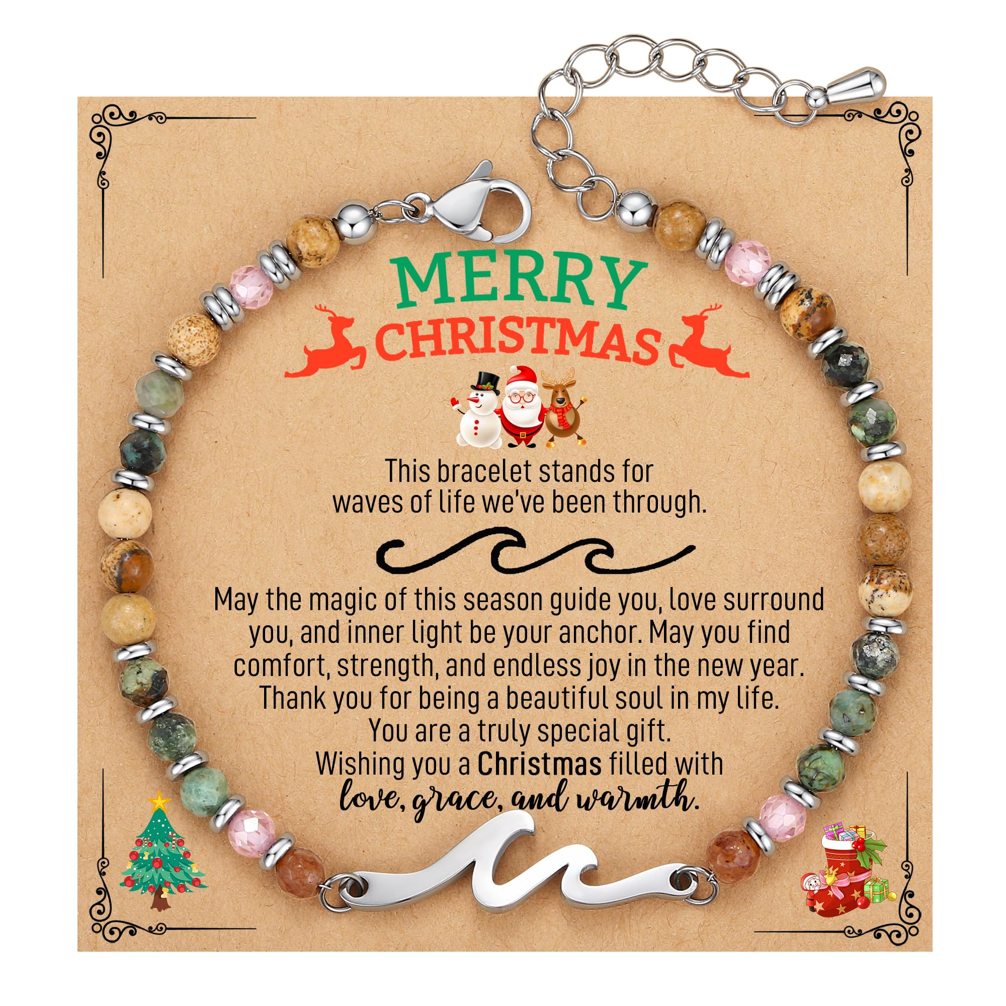 TONY &amp; SANDY Friend Gifts for Women, Unique Birthday Gifts for Women, Sister Gift from Sister, Wave Bracelet, Christmas Stocking Stuffers for Woman Female, Bestie Friendship Bracelets