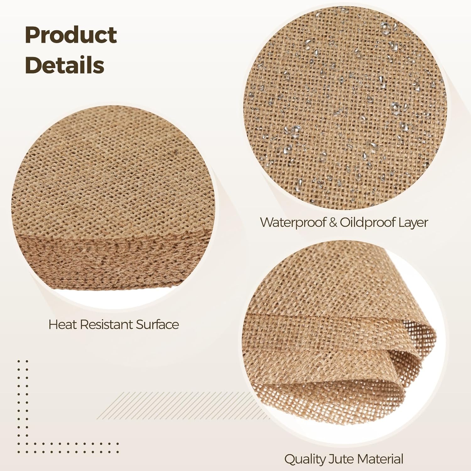 100 Pieces Fall Burlap Placemats, 11.8 Inches Burlap Round Reusable Placemats Brown Table Mats Circle Rustic Table Decorations for Wedding Christmas Dinner Holiday Farmhouse Supplies