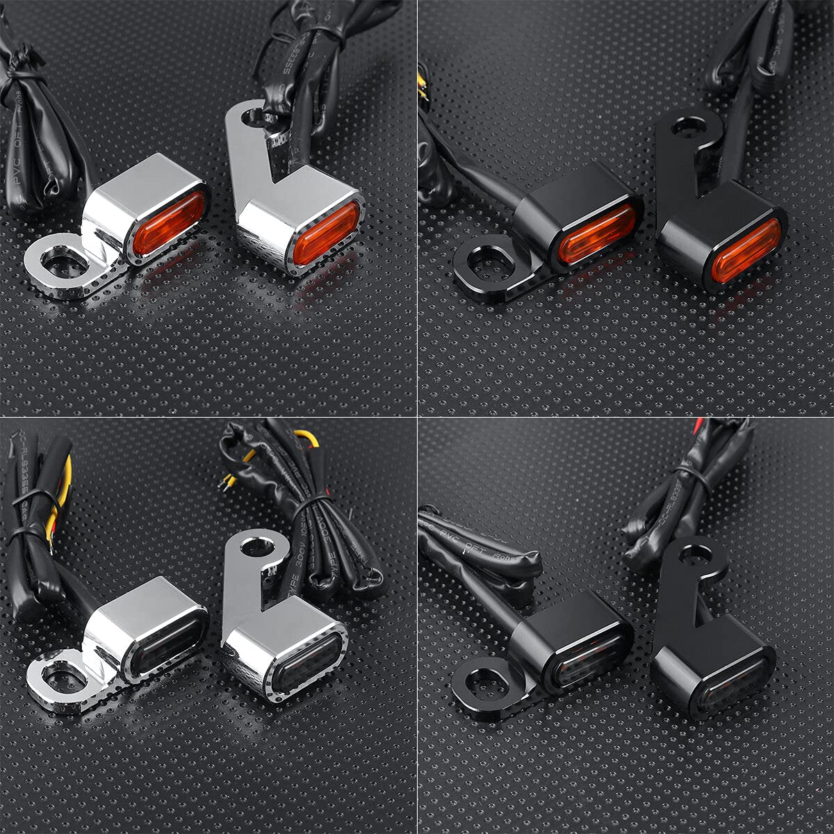 2Szt Motocykl Mini Led E Mark Kierunkowskaz Światła Kierunkowskaz Do Harley Sportster 2004-2020 - Czarny