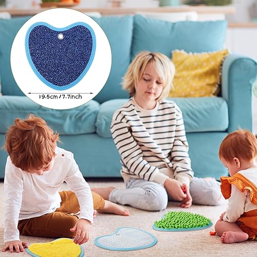 Miniatura 4 de Juego de 8 mini alfombrillas sensoriales con textura surtida, tapetes sensoriales para textura, azulejos sensoriales educativos táctiles sensoriales