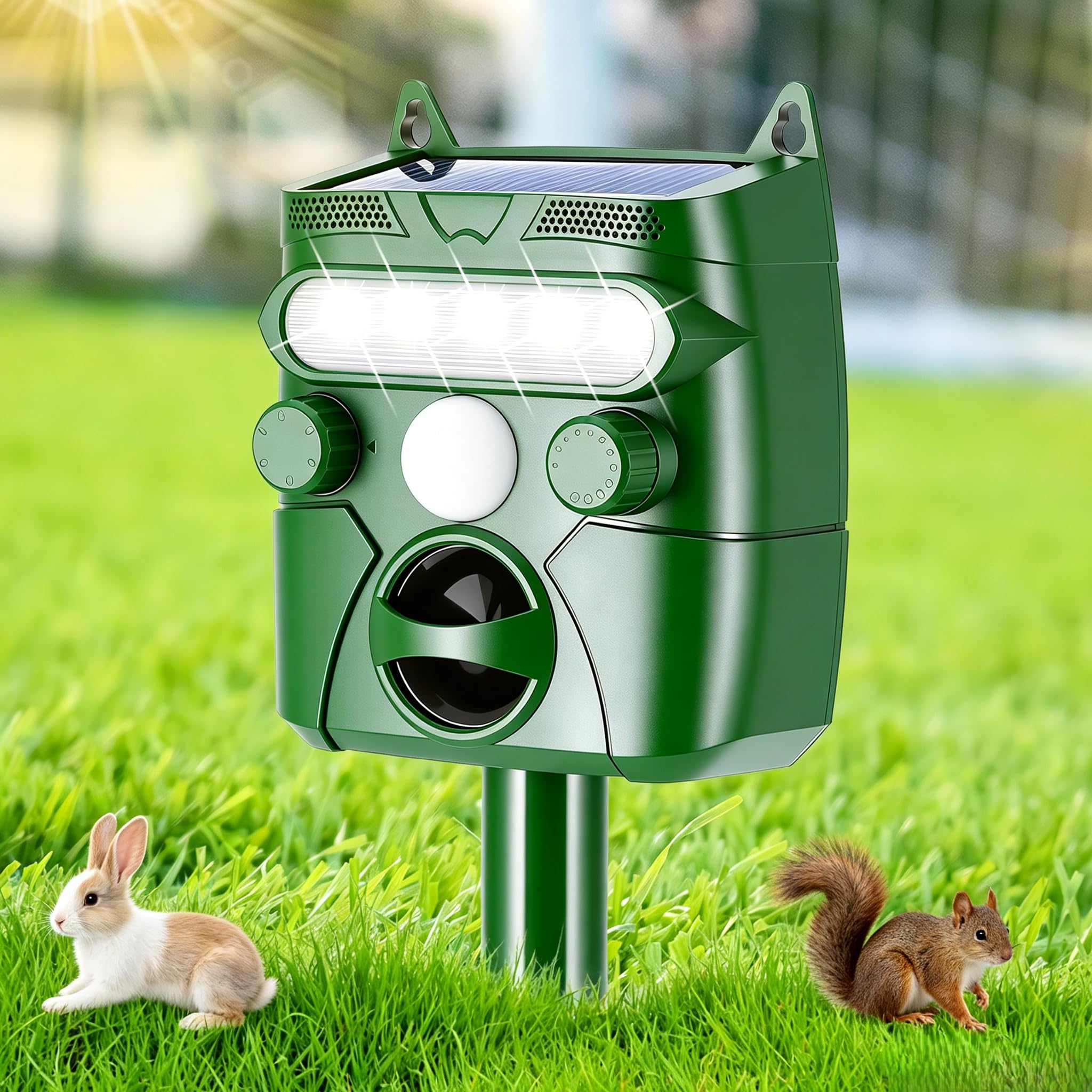 Weskjer Rodent Repellent Ultrasonic Outdoor, Cat Deterrents For Gardens UK, Ultrasonic Sound For Rats, Ultrasonic Pest Repeller With Light, High-Efficiency Mice Repellent For Vehicle Protection