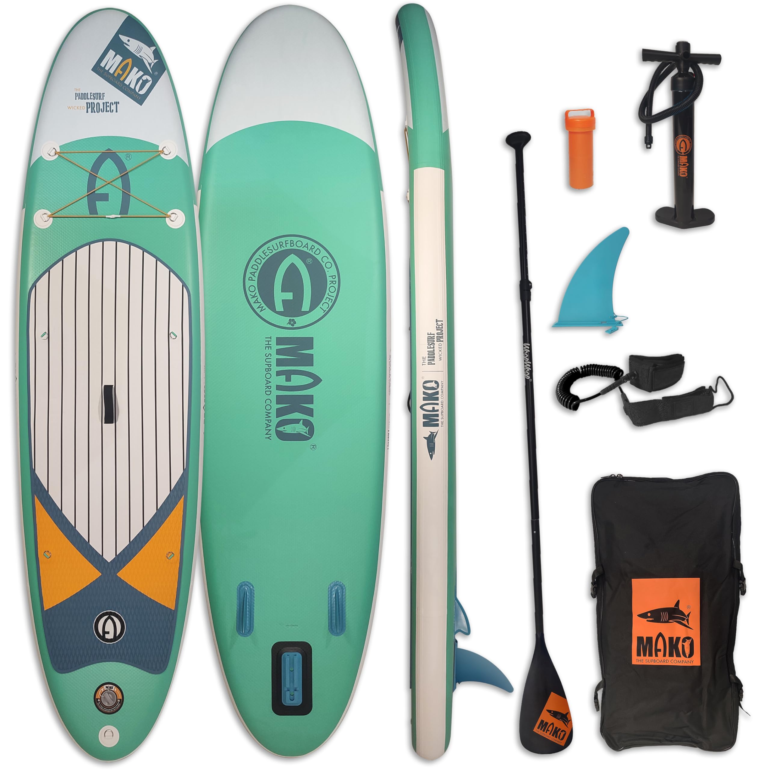 Tabla Paddle Surf Hinchable Mako 10´ Tabla PadelSurf Estable Resistente Tabla Hinchable de Paddle Surf con Accesorios Tabla PaddleSurf con Anillas Asiento Paddle Surf Iniciación