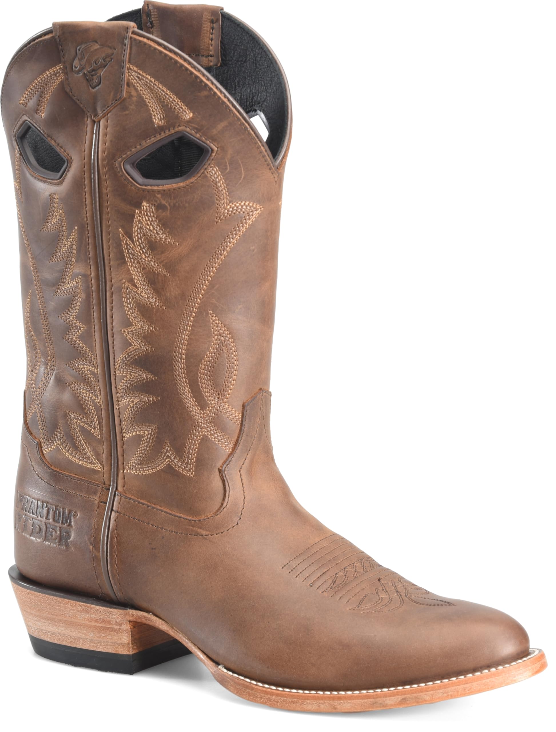 PHANTOM RIDER Mens 11" Roper Boot - Leather Western Footwear for Men, Durable Cowboy Style, Comfortable Fit, Classic Design Western Boot