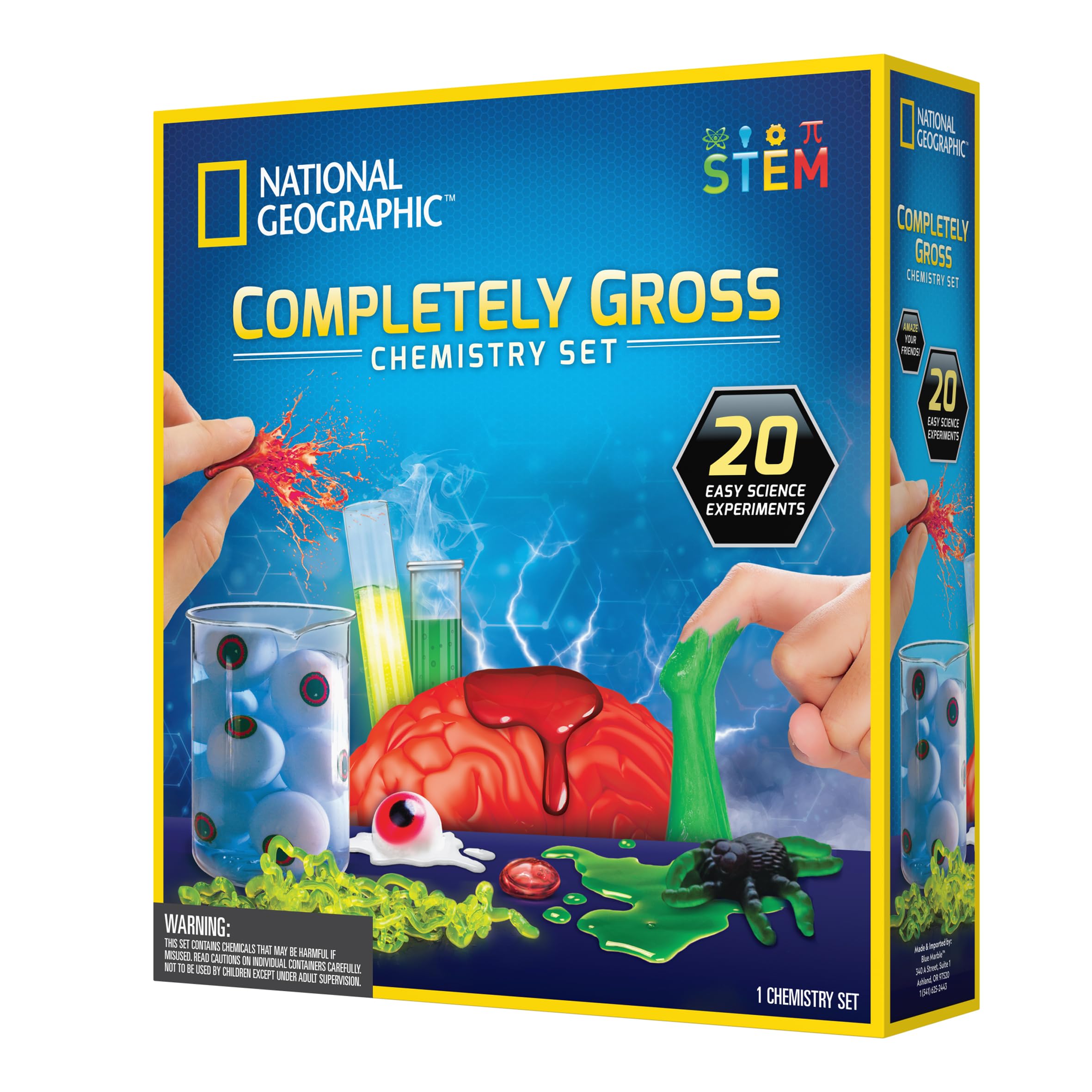 National Geographic Chemistry Set - Completely Gross Educational Science Kits for Kids Age 8+ with 20 Easy Experiments | Fascinating Kids STEM Toys Chemistry Gifts for 8+ Year Old Boys and Girls