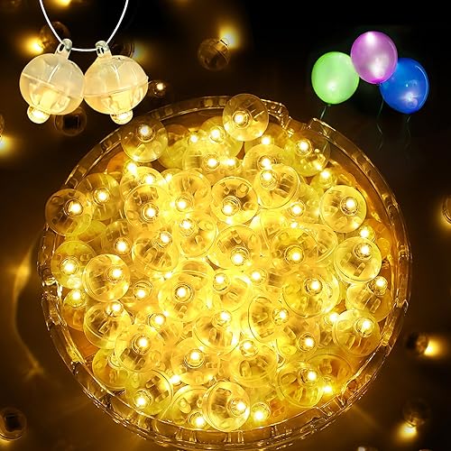 Miniatura 17 de 100 piezas de mini luces LED, luces LED para globos que iluminan globos para decoraciones de fiesta, luces de fiesta de neón para linterna de papel