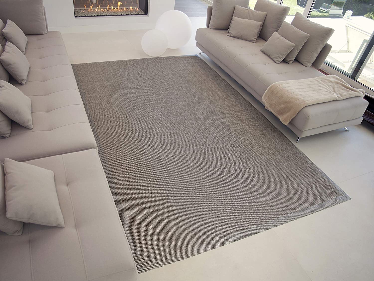 TEJIDOS EL MUNDO Alfombra Vinilo Lisa - Beige, 080x150 cm.