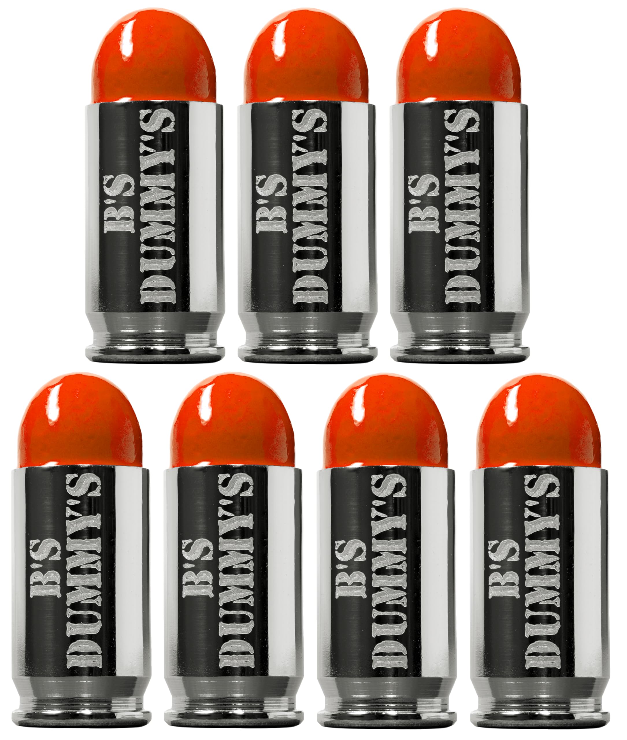 B's Dry Fire Snap Caps - A.K.A. B's Dummy's - Dummy 380 Auto Training Caps (7 Pack) (Orange Nickel)