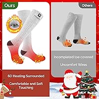 Vista 2 de SAVIOR HEAT Heated Socks for Men Women, 150℉ Fast Heating Electric Ski Socks, 7.4V 2200mAh Rechargeable Battery Powered, Carbon Fiber Toe Warmers