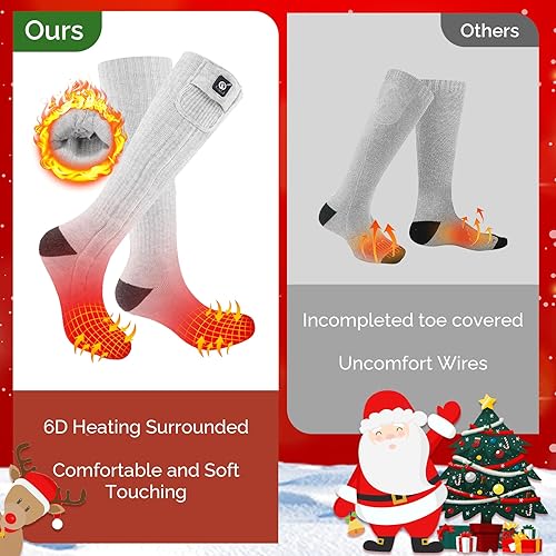 Miniatura 2 de SAVIOR HEAT 2022 - Calcetines térmicos para hombres y mujeres, con batería recargable eléctrica, gruesos, largos, para invierno, clima frío, caza,