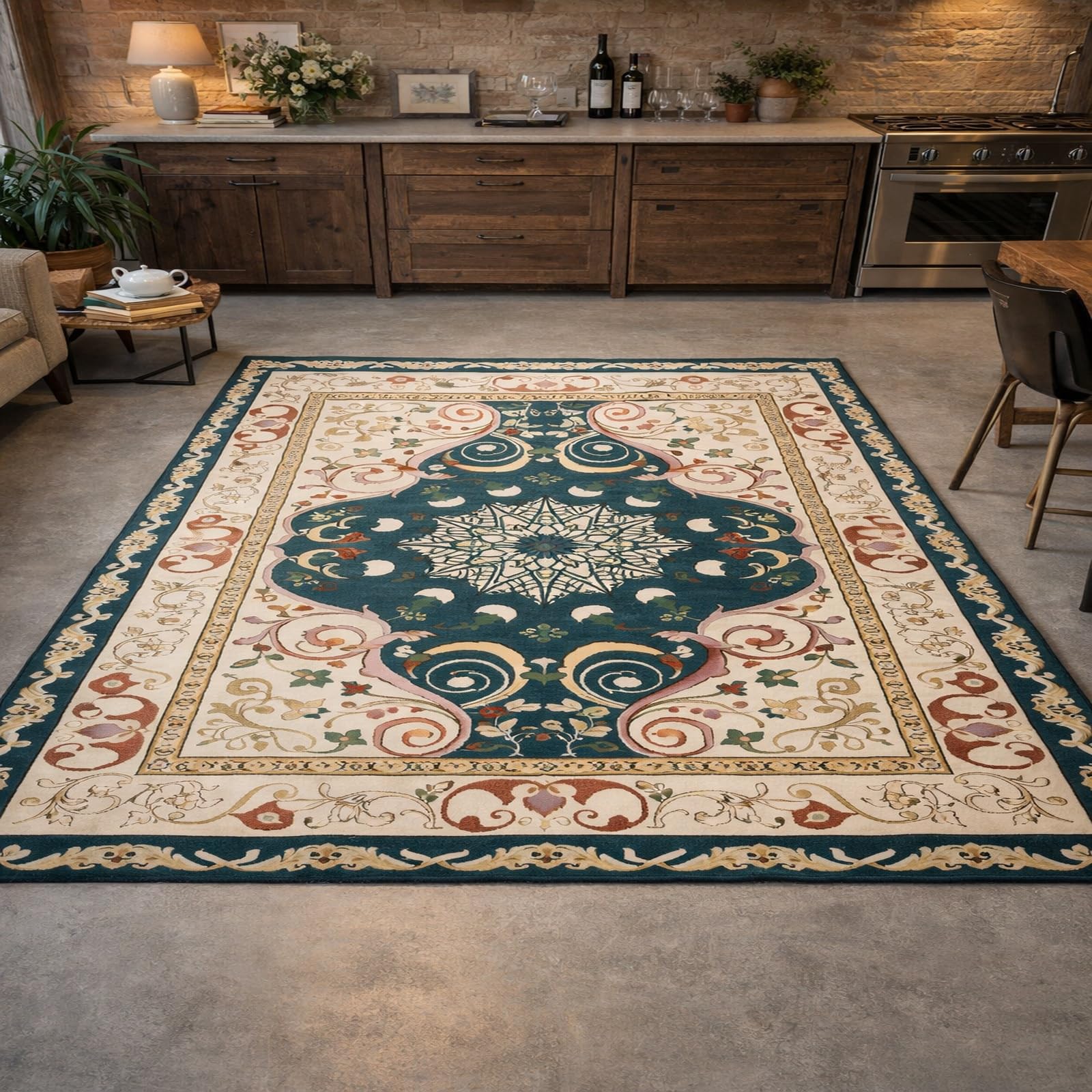Alfombra verde de 100x200 cm Rururug lavable y antideslizante para el suelo del dormitorio
