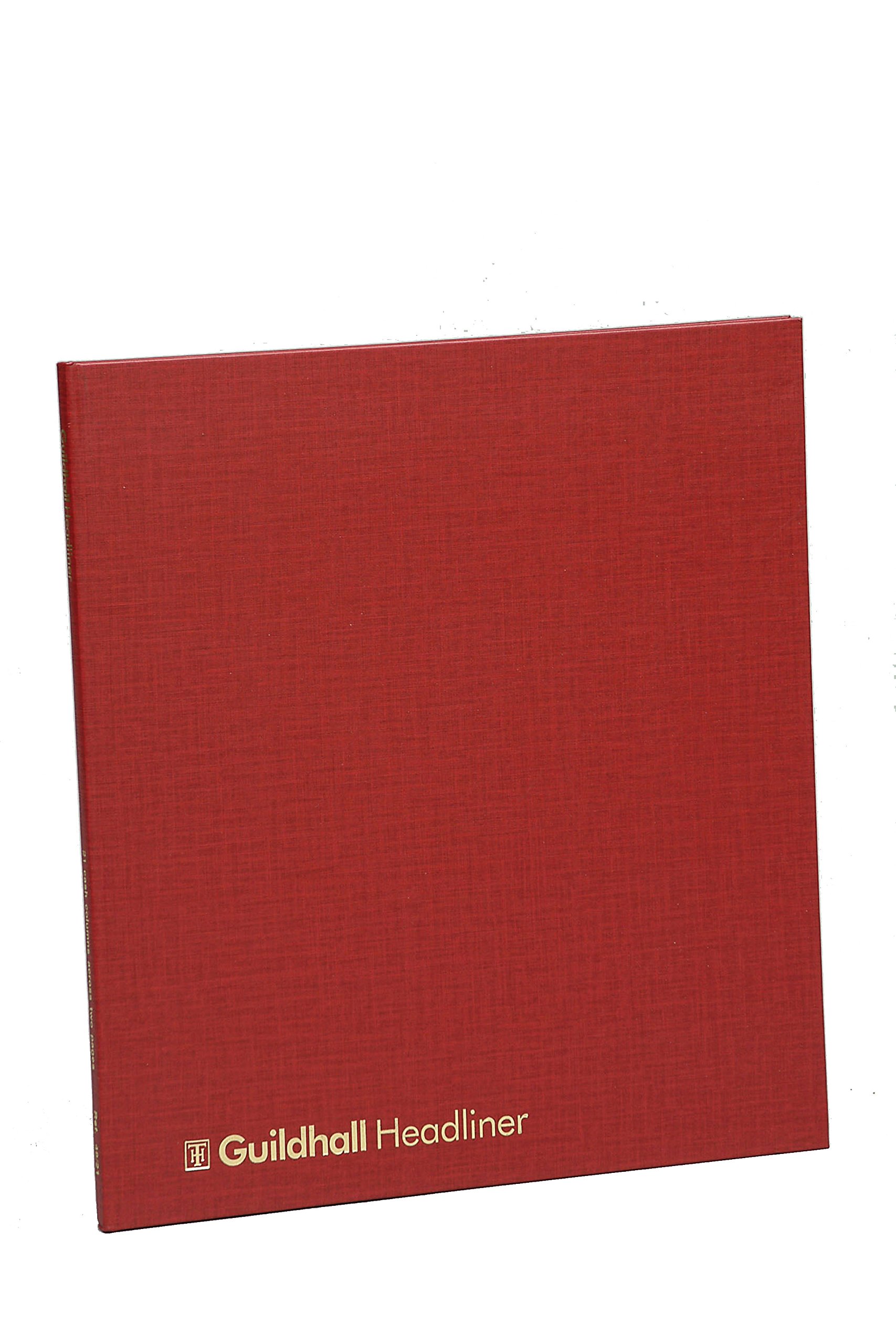 ExacomptaRef 48/6-12Z - Guildhall - Headliner Case bound Hardback Account Book, 298 x 273mm, 6 Debit and 12 Credit Column, 80 Pages, Burgundy Vinyl Cover, Traditionally Sewn
