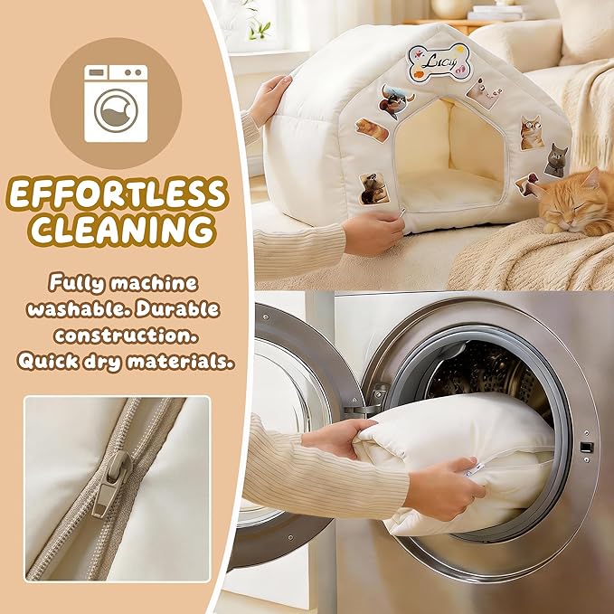 Cama Casa para Perro y Gato Pequeño Espuma Viscoelástica Lavable miniatura 4