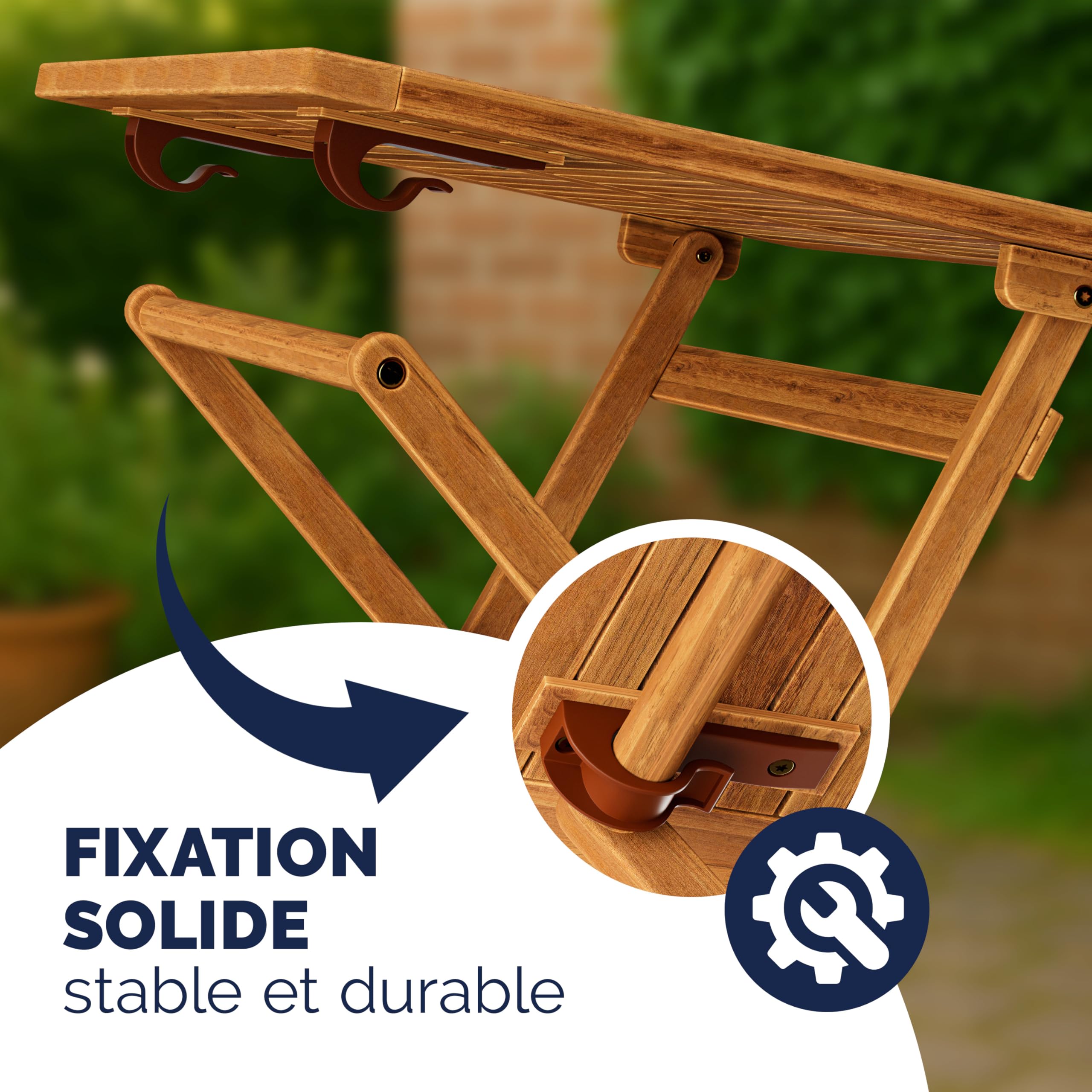 Casaria® Table d'appoint Pliante en Bois d'acacia 70x70x73cm Table Basse carrée Pliable extérieur Jardin Camping