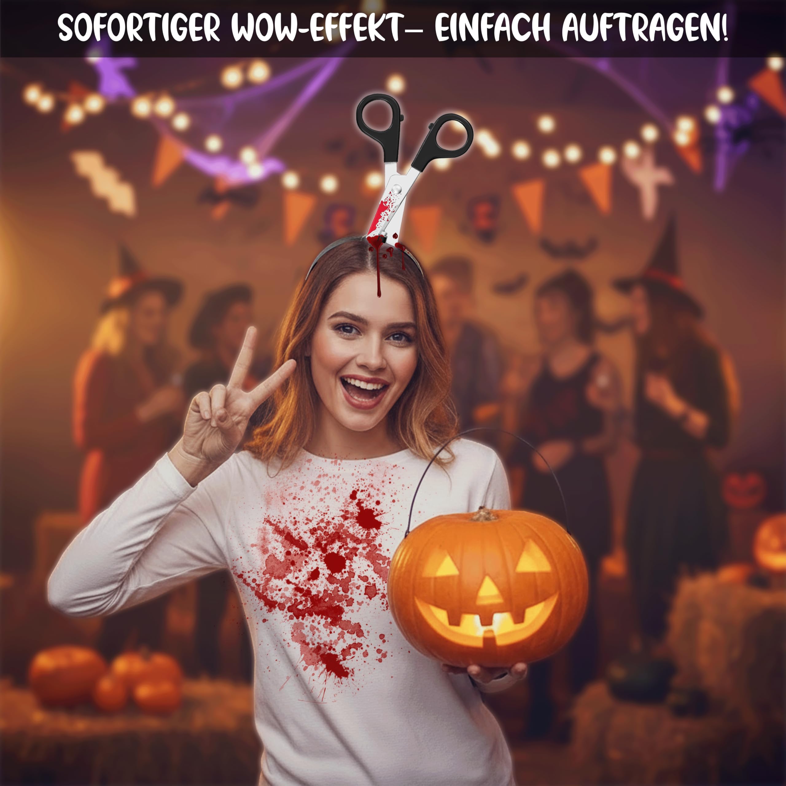 2 Fascie Per Capelli Halloween Con Coltello Insanguinato - Accessorio Horror Per Costumi, Scherzi Spaventosi