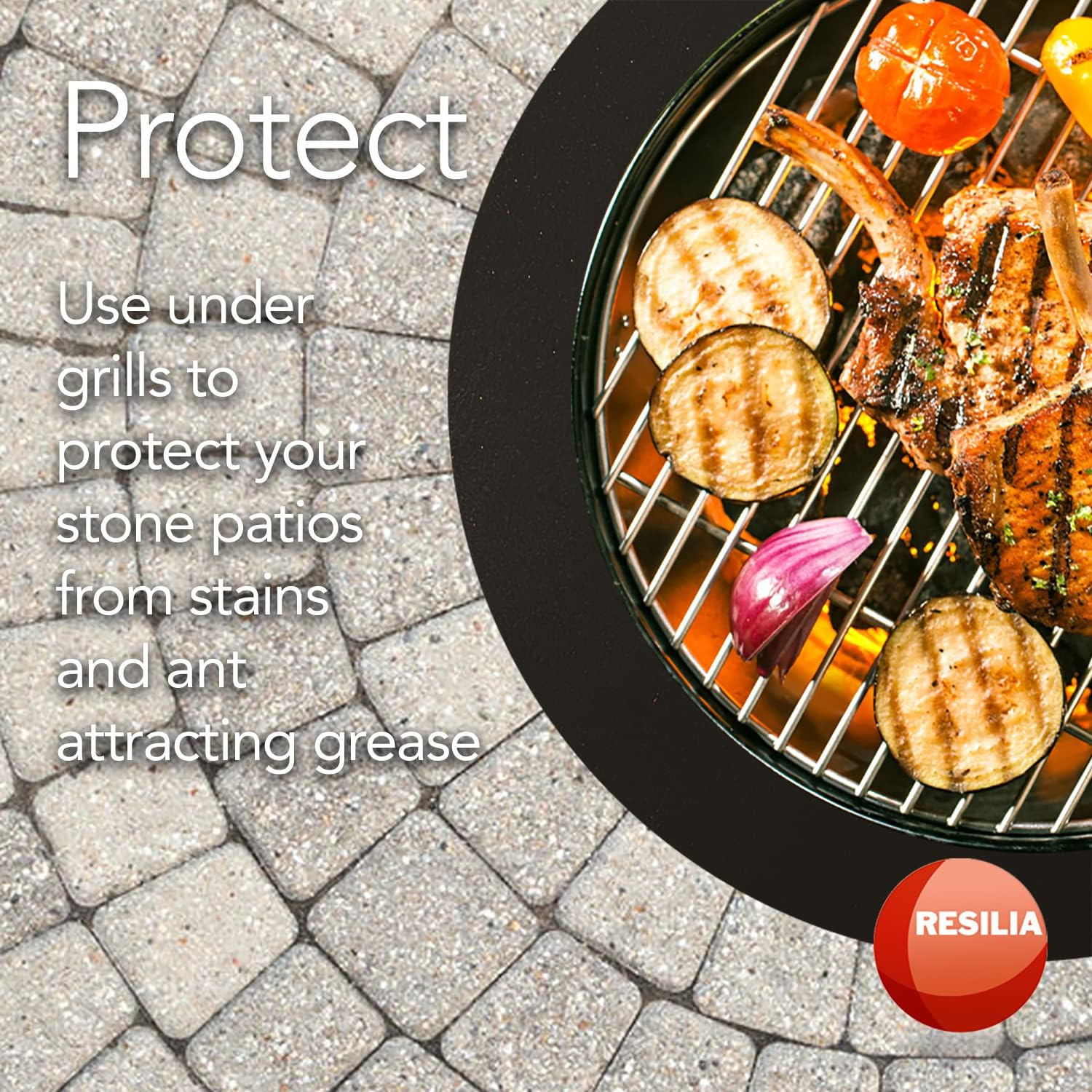 RESILIA Christmas Tree Mat - Heavy-Duty Floor Protector, Waterproof & Stain-Resistant Circular 36-Inch Mats, Black, Orange Peel