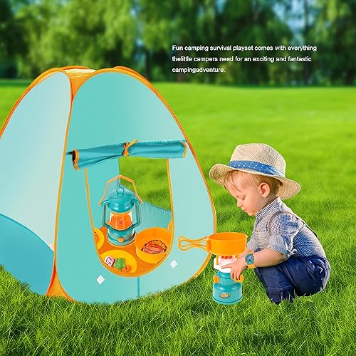Miniatura 2 de PowerTRC Juego de camping para niños con tienda de campaña desplegable, tienda de campaña para niños, juguetes para niños pequeños, juguetes al aire