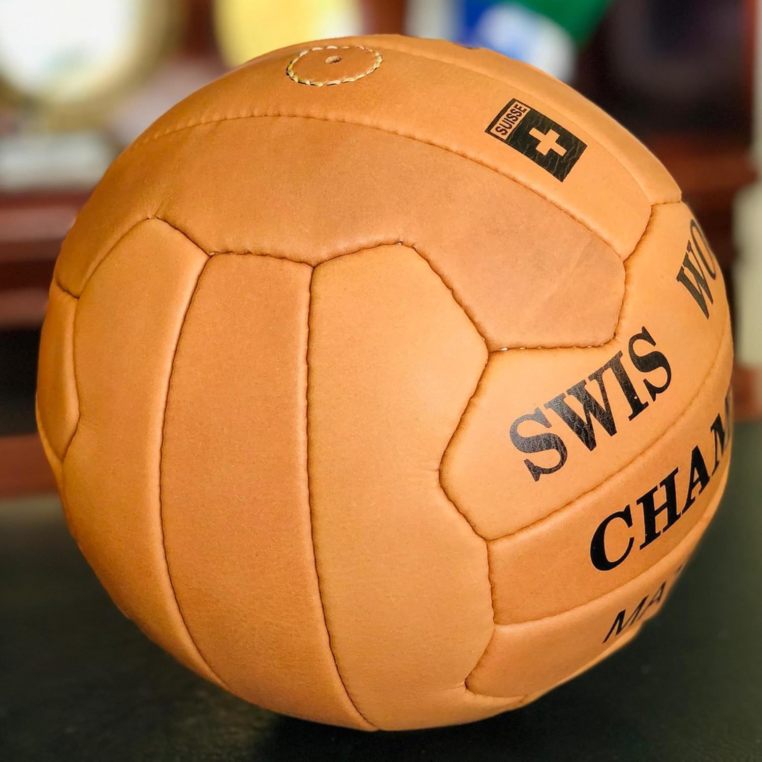 World Cup 1954 Vintage Brown Leather Soccer Ball, Final Match Famous Football/Professional Soccer Association Ball Official Size 5, Best Historical Gift & Memorabilia for Soccer Lovers – KL935