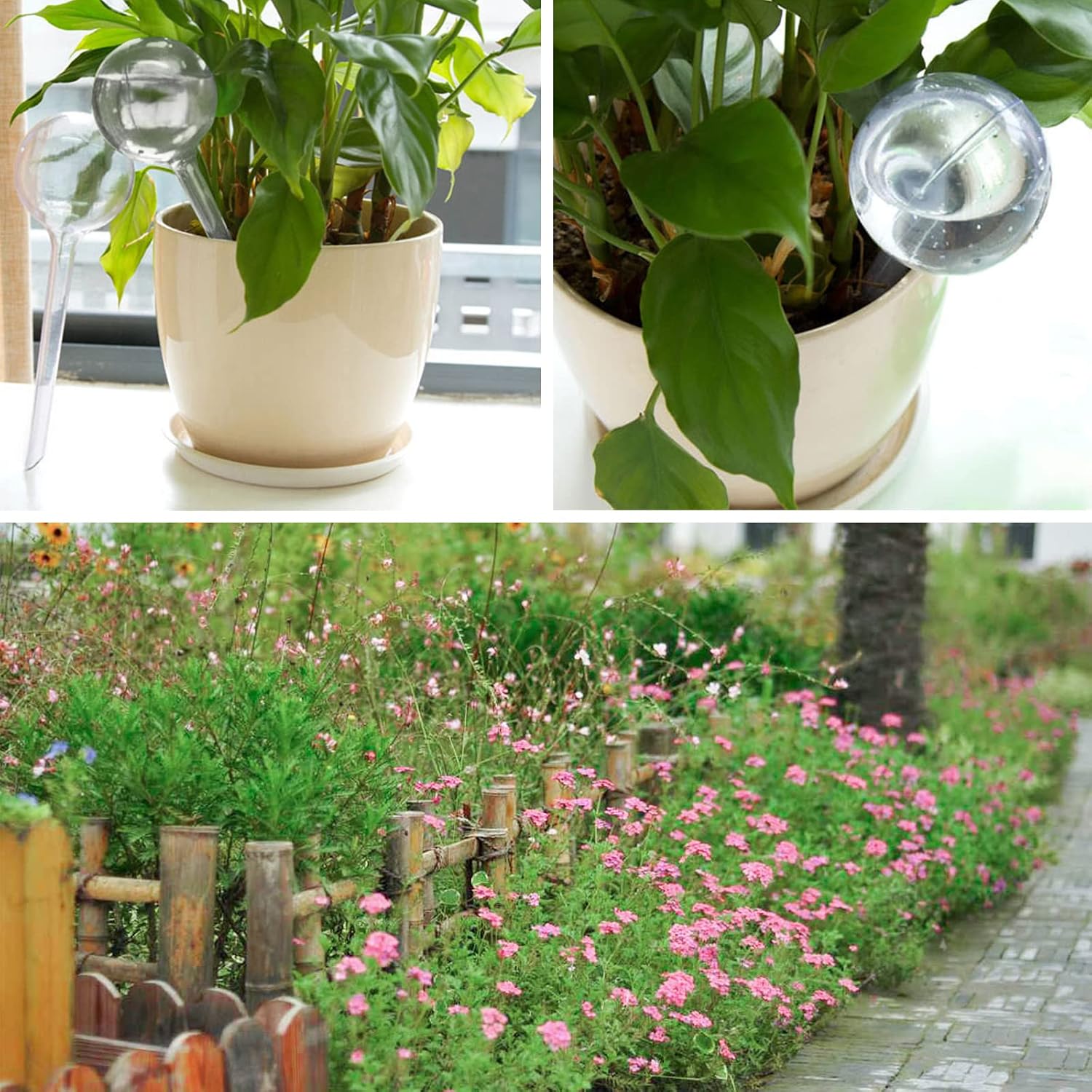 14 Pcs Clear Plant Watering Bulbs,Automatic Self Watering Globes,Garden Water Device Watering System for Plants,Indoor Outdoor Decor