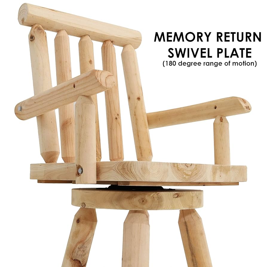 Amazon.com: Sunnydaze Rustic Outdoor Barstool - Log Cabin