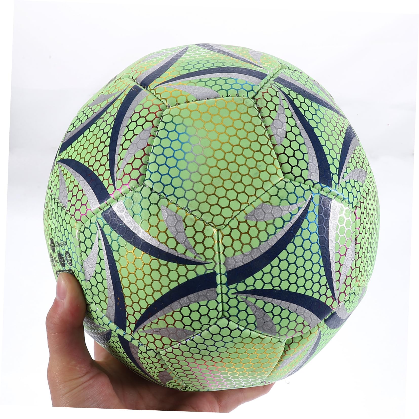 Toddmomy Balón de Fútbol Fluorescente y Reflectante Verde para Entrenamiento, Material PU Resistente, Adecuado para Jugar en Grupo