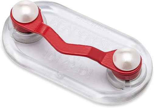 Readerest Magnetic Eyeglass Holders, Eyewear Accessory Clip for Readers & Sunglasses, Glasses Holders for Women, ID Badge Clip, Gift for Mom & Grandma, USA Made Red + Pearls
