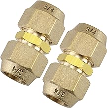 2Packs AC Copper Pipe Extension Joint Connectors, 3/4-Inch Air Conditioning Pipe Coupling Adapters with Flare Nuts and Connectors, Free Welding, For Butt Copper Tube Diameter 3/4" (19.05mm)