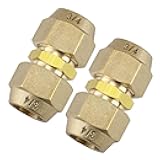 Timsec 2Packs AC Copper Pipe Extension Joint Connectors, 3/4-Inch Air Conditioning Pipe Coupling Adapters with Flare Nuts and Connectors, Free Welding, For Butt Copper Tube Diameter 3/4