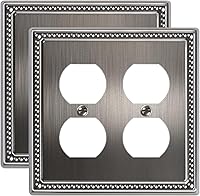 Vista 48 de Paquete de 2 cubiertas de placa de interruptor de luz de doble palanca, cubiertas decorativas de placa de doble interruptor Pearls, placa de pared