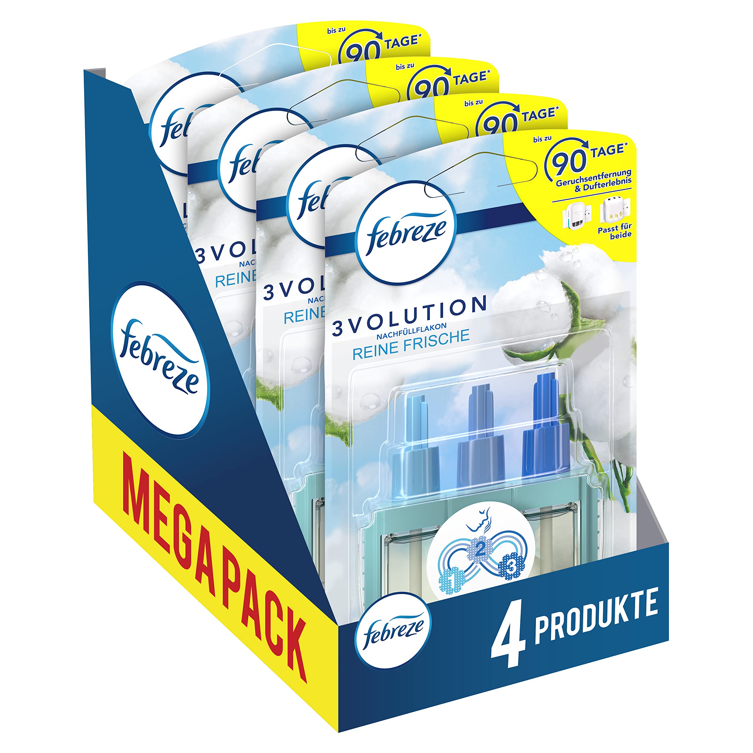 Febreze 3Volution Duftstecker 4xNachfüller, Reine Frische Raumduft