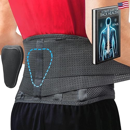 Miniatura 1 de Cinturón de soporte para la espalda, soporte lumbar y libro electrónico gratuito, alivio del dolor de espalda, ciática, hernia de disco, soporte