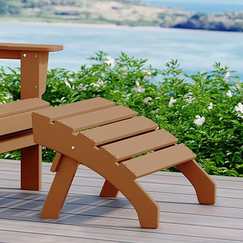 Vista 66 de WestinTrends Otomana para exteriores, reposapiés otomano Adirondack para patio, taburete de madera de polietileno para todo tipo de clima