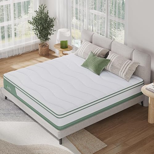 Miniatura 6 de Novilla Colchón tamaño Queen, colchón híbrido de 5 zonas de 12 pulgadas con espuma viscoelástica de gel para alivio de presión y sueño fresco,