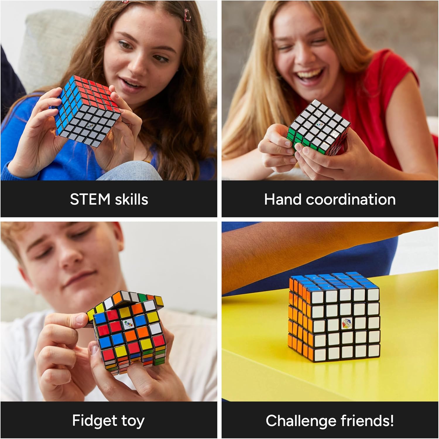Rubik’s Cube, 5x5 Cube Color-Matching Puzzle Highly Complex Problem-Solving STEM Toy Brain Teaser Fidget Toy for Kids, for Ages 8 & Up