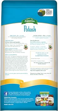 Espoma Potash 0-0-60 Potassium Fertilizer. Use for All Plants requiring Potash Supplement Including Trees, Shrubs, Vegetables and Flowers. Granular for Easy Application. 6 lb. Bag
