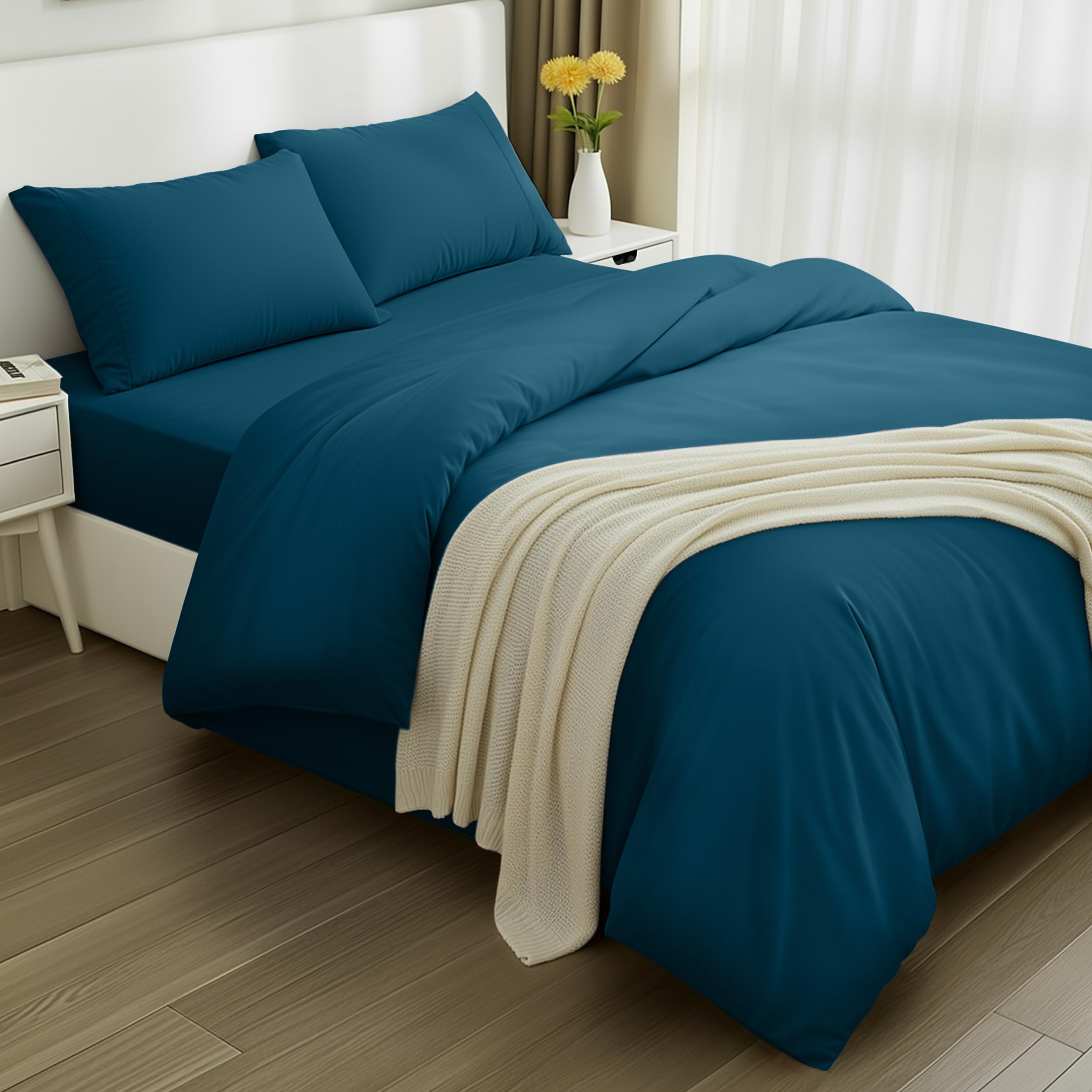 Utopia Bedding 4 Piece King Bedding Set - Pack of 6 - Duvet Cover, Fitted Sheet with Pillow cases - Soft Brushed Microfiber Polyester (Beige) — view 62