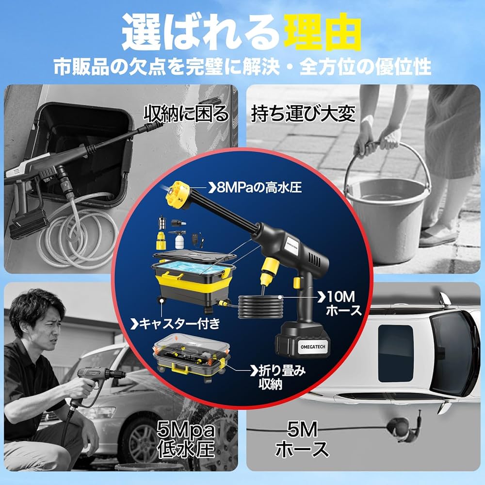 Amazon | 【高圧洗浄機 20L折り畳みバケツ】国内洗浄店監修 8MPa